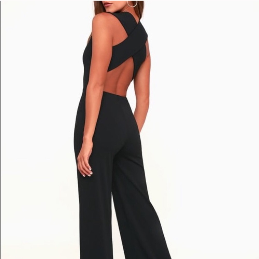 Lulus Thinking Out Loud Jumpsuit Black/Medium- NWT